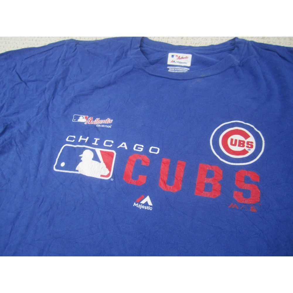 Chicago Cubs‎ Shirt Mens Large Blue MLB Baseball Crew Neck Graphic Print - Picture 2 of 11